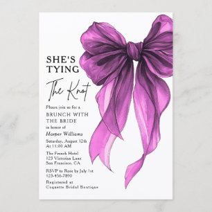 Brunch With The Bride She's Tying The Knot Bow Invitation