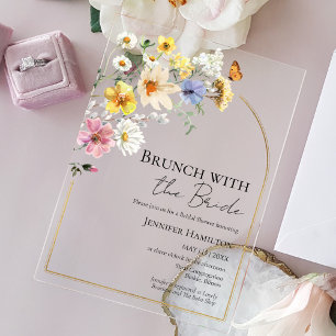 Brunch with the Bride Wildflower Bridal Shower Acrylic Invitations