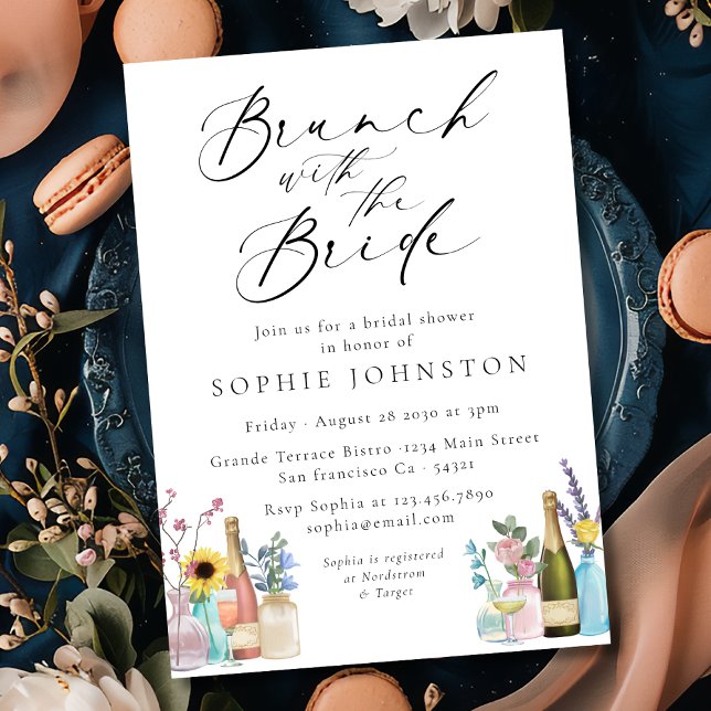 Brunch with the Bride | Wildflowers and Champagne  Invitation (Creator Uploaded)