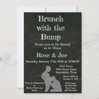 Brunch With the Bump chalkboard Invitation