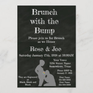 Brunch With the Bump chalkboard Invitation