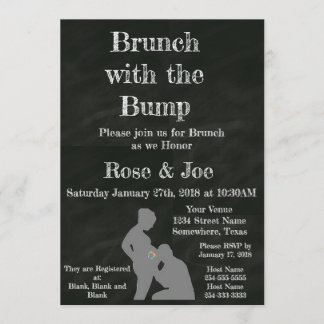 Brunch With the Bump chalkboard Invitation