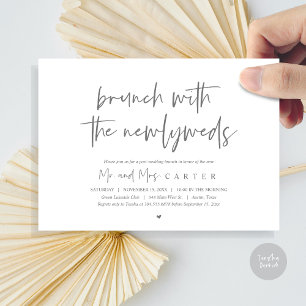 Brunch with the newlyweds, post wedding, Dark Grey Invitation