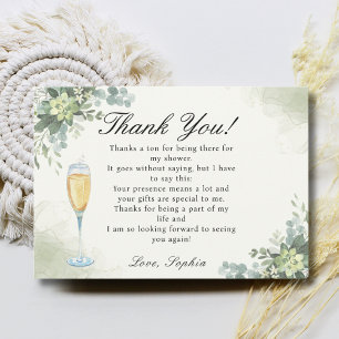 Brunch y Bubbly Glass of Champange Thank You Card