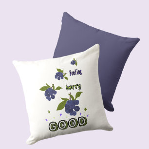 Brunches of blueberries throw pillow
