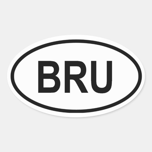 Brunei "BRU" Oval Sticker (Front)