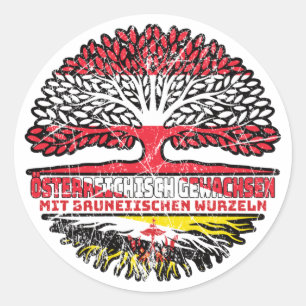 Brunei Bruneiisch Österreichisch Österreich Baum Classic Round Sticker