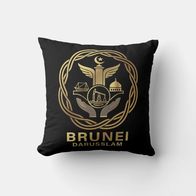Brunei Darusslam Southeast Asia Throw Pillow (Front)