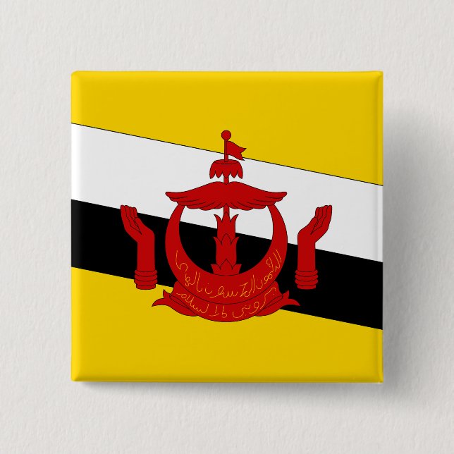 Brunei Flag 2 Inch Square Button (Front)