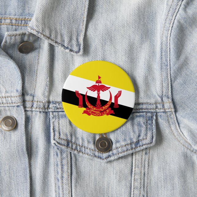 Brunei flag 3 inch round button (In Situ)