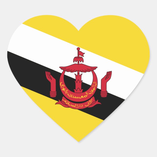 Brunei Flag Heart Sticker (Front)