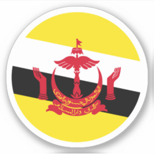 Brunei Flag Round Sticker