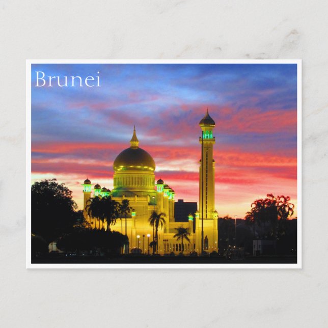 brunei mosque sunset postcard (Front)