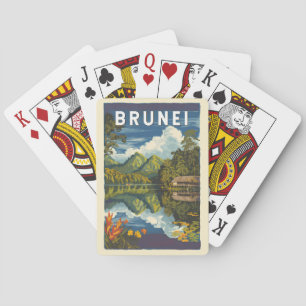 Brunei Painterly Illustration Travel Art Vintage Playing Cards