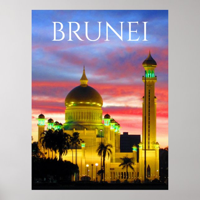 brunei sunset mosque poster (Front)