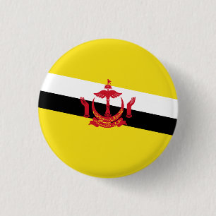 Bruneian Flag, Flag of Brunei 1 Inch Round Button