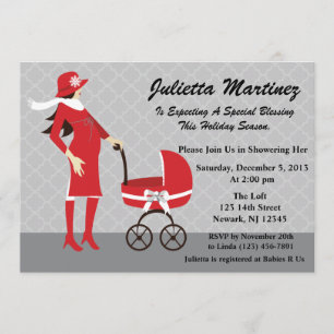 Brunette Baby Shower Invitation