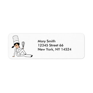 Brunette Baker Lady Return Labels