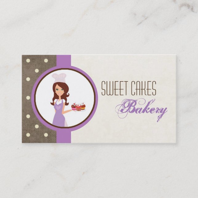 Brunette Baker Purple Brow Cakes Carte de visite (Devant)