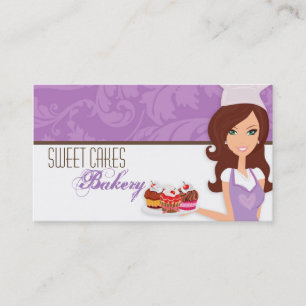 Brunette Baker Purple Brow Cakes Carte de visite