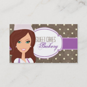 Brunette Baker Purple Brow Cup Cakes Business Card