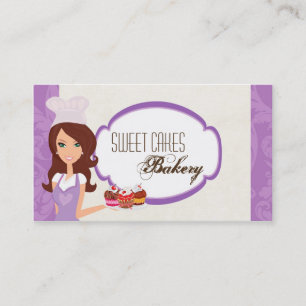 Brunette Baker sur le Carte de visite de gâteaux d