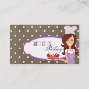 Brunette Baker sur le Carte de visite de gâteaux d