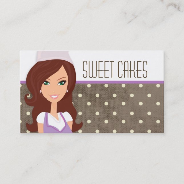 Brunette Baker sur le Carte de visite de gâteaux d (Devant)