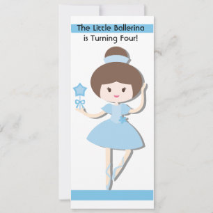 Brunette Ballerina Custom Birthday Invitation