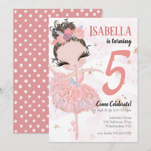 Brunette Ballerina Invitation de fête d'anniversai