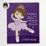 Brunette Ballerina Jigsaw Puzzle<br><div class="desc">Personalize Multicultural Ballerina puzzle. Please check out more of my personalized Ballerina gifts.</div>