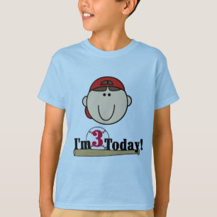 Brunette Boy Baseball 3e Anniversaire Tshirts