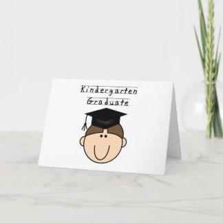 Brunette Boy Kindergarten Graduate Card