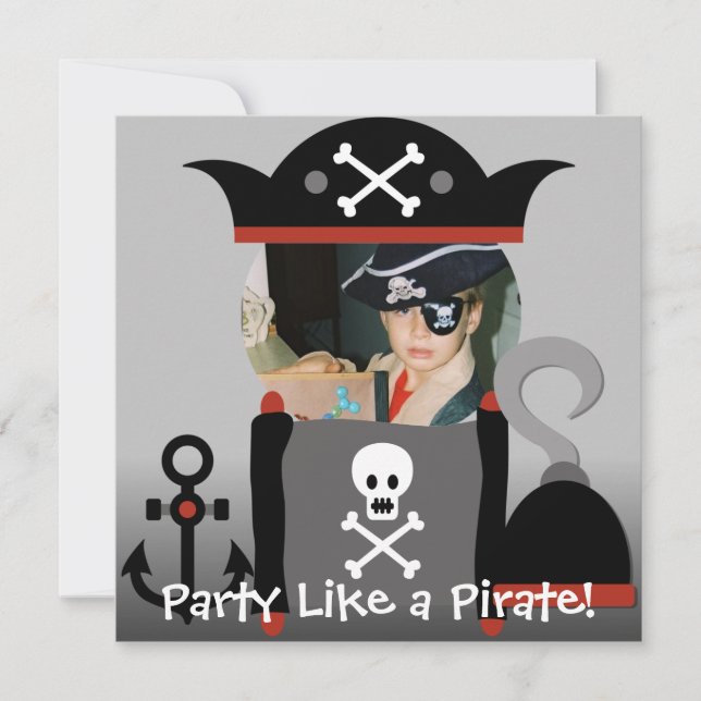 Brunette Boy Party Comme un Invitation d'anniversa (Devant)