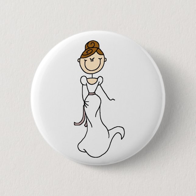 Brunette Bride Button (Front)