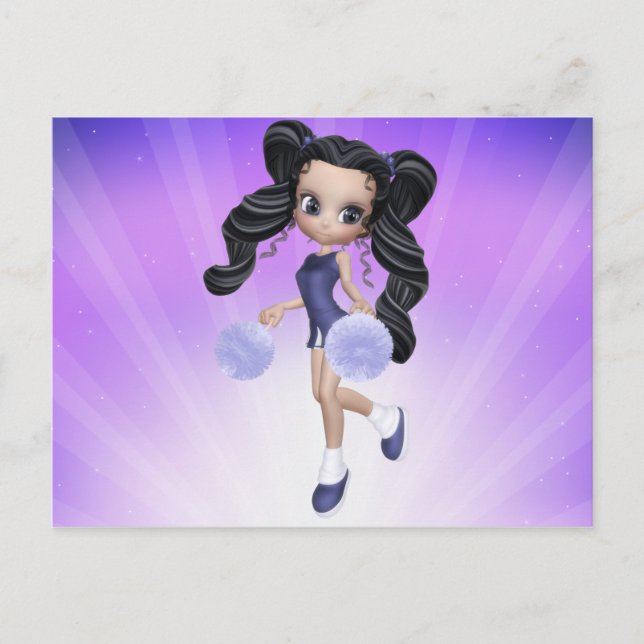 Brunette Cheerleader Girl Postcard (Front)
