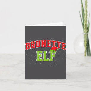 Brunette Elf Christmas Family Matching Group Xmas  Card
