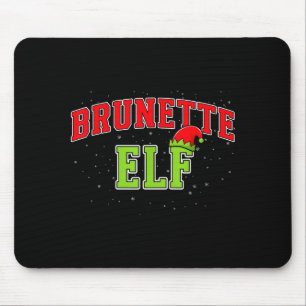 Brunette Elf Christmas Family Matching Group Xmas Mouse Pad