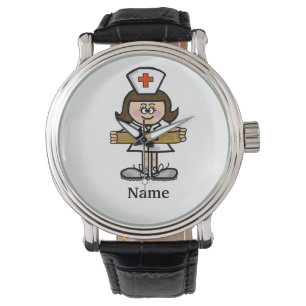Brunette Female Nurse Watch Customize It!