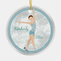 Brunette Figure Skater In Aqua