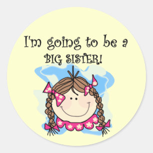 Brunette Future Big Sister Tshirts and Gifts Classic Round Sticker