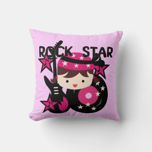 Brunette Girl Rock Star Coussin