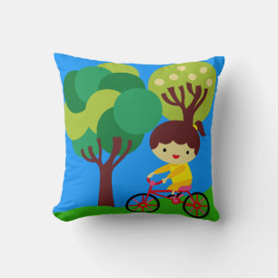 Brunette Girl sur Coussin à vélo