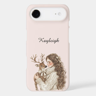 Brunette Girl with Deer  