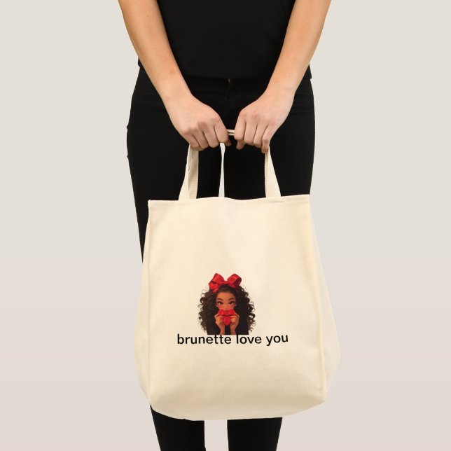 Brunette Love You Sac fourre-tout - Joli Esthet Ro (Devant (produit))