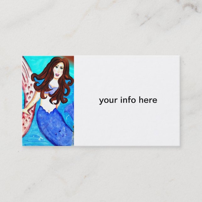 brunette mermaid business card (Front)