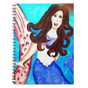 brunette mermaid notebook
