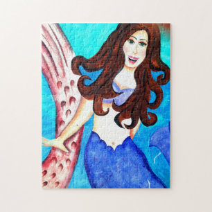 brunette mermaid puzzle