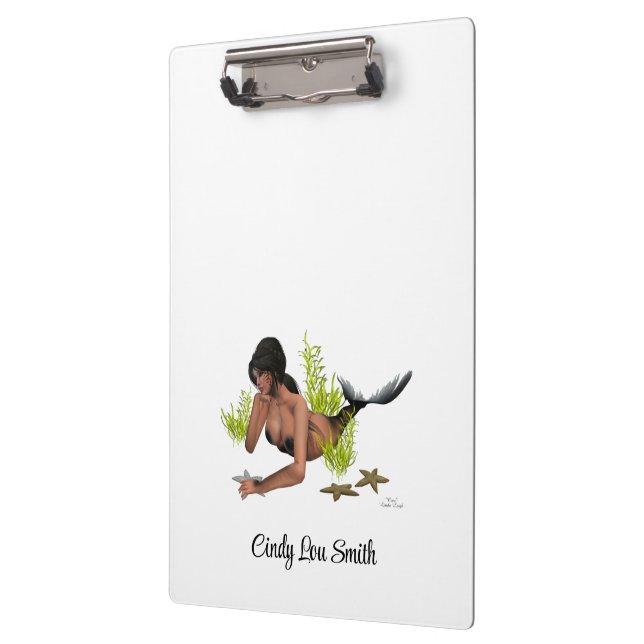 Brunette Mermaid With Starfish Clipboard (Left)