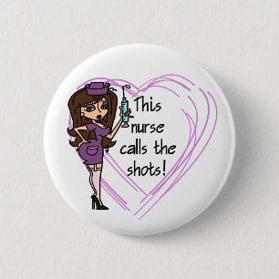 Brunette Nurse T-shirts and Gifts 2 Inch Round Button